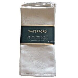 Waterford Hanukkah Menorah Fabric Napkins Luxury Gray Jacquard 21x21" Set of 4